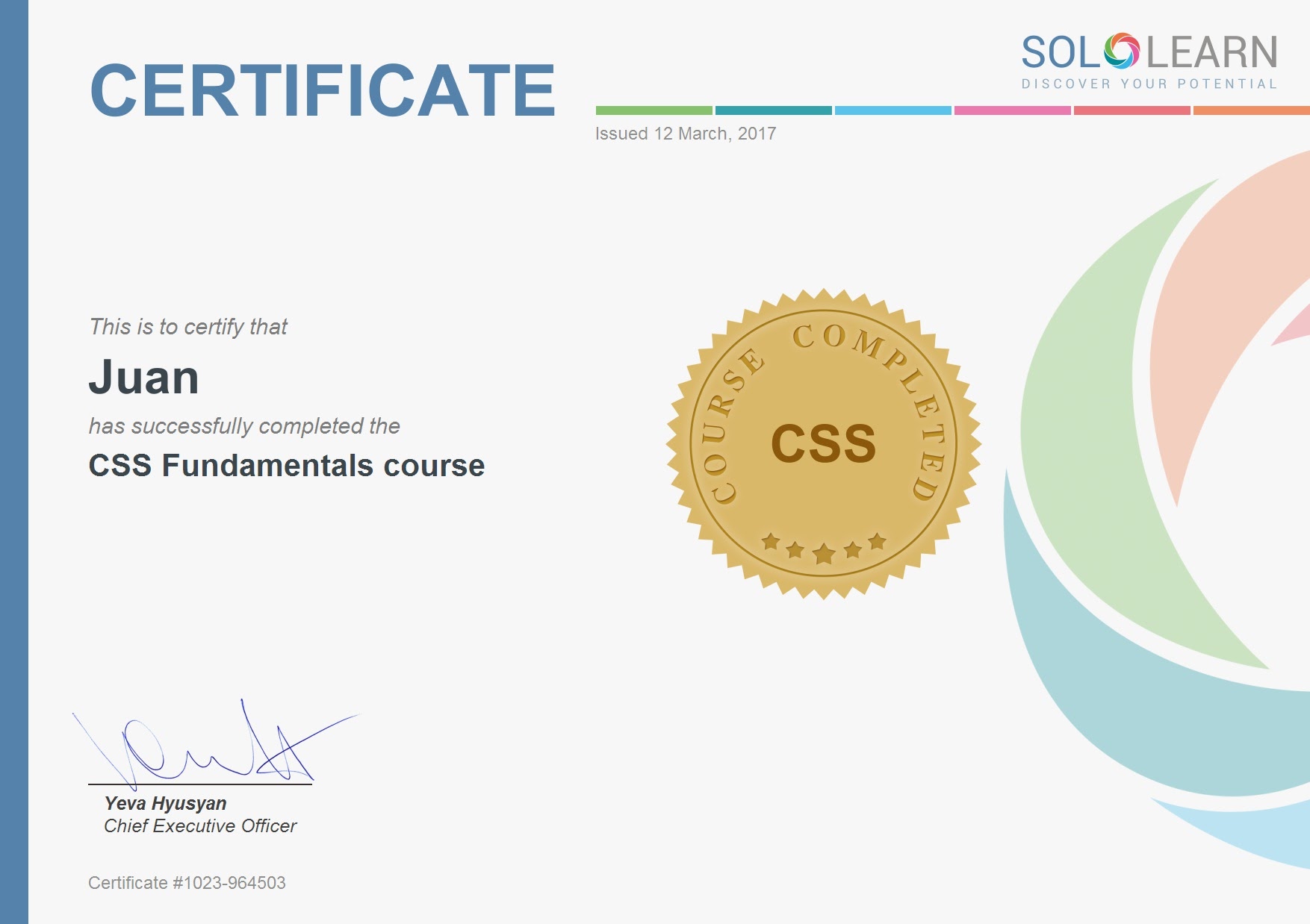 CSS Certificate with SoloLearn