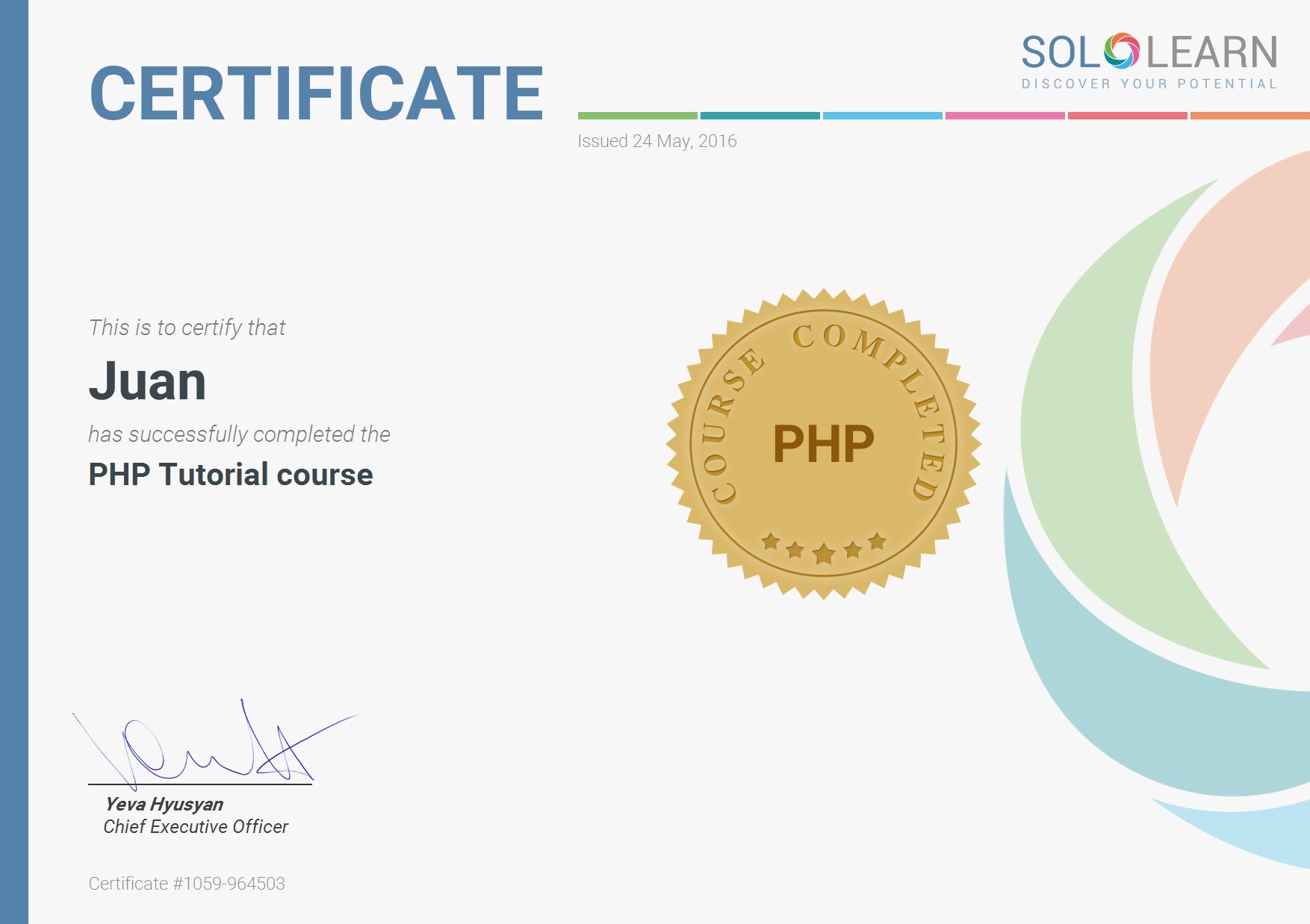 PHP Certificate with SoloLearn